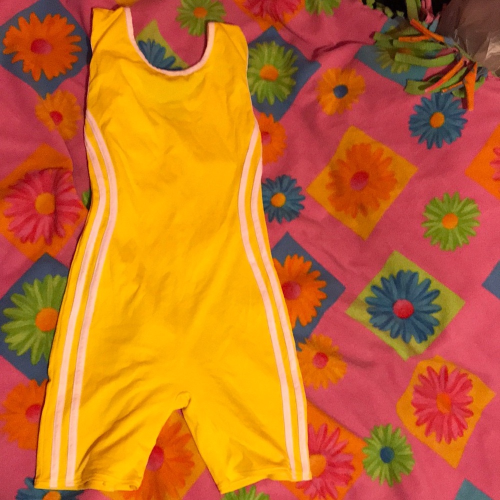 Yellow Unitard (biker short)- size xs